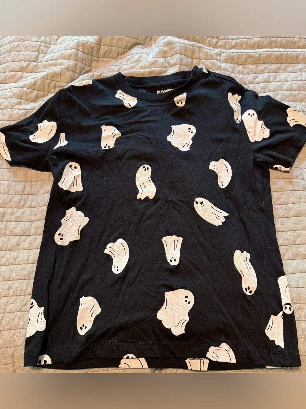 NWOT Old Navy Black Tee with White Ghost Pattern